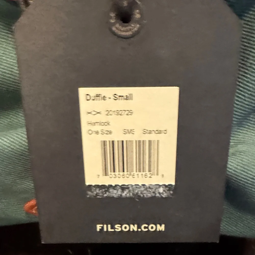 NWT Filson Rugged Twill Small Duffel with Brown Leather Straps